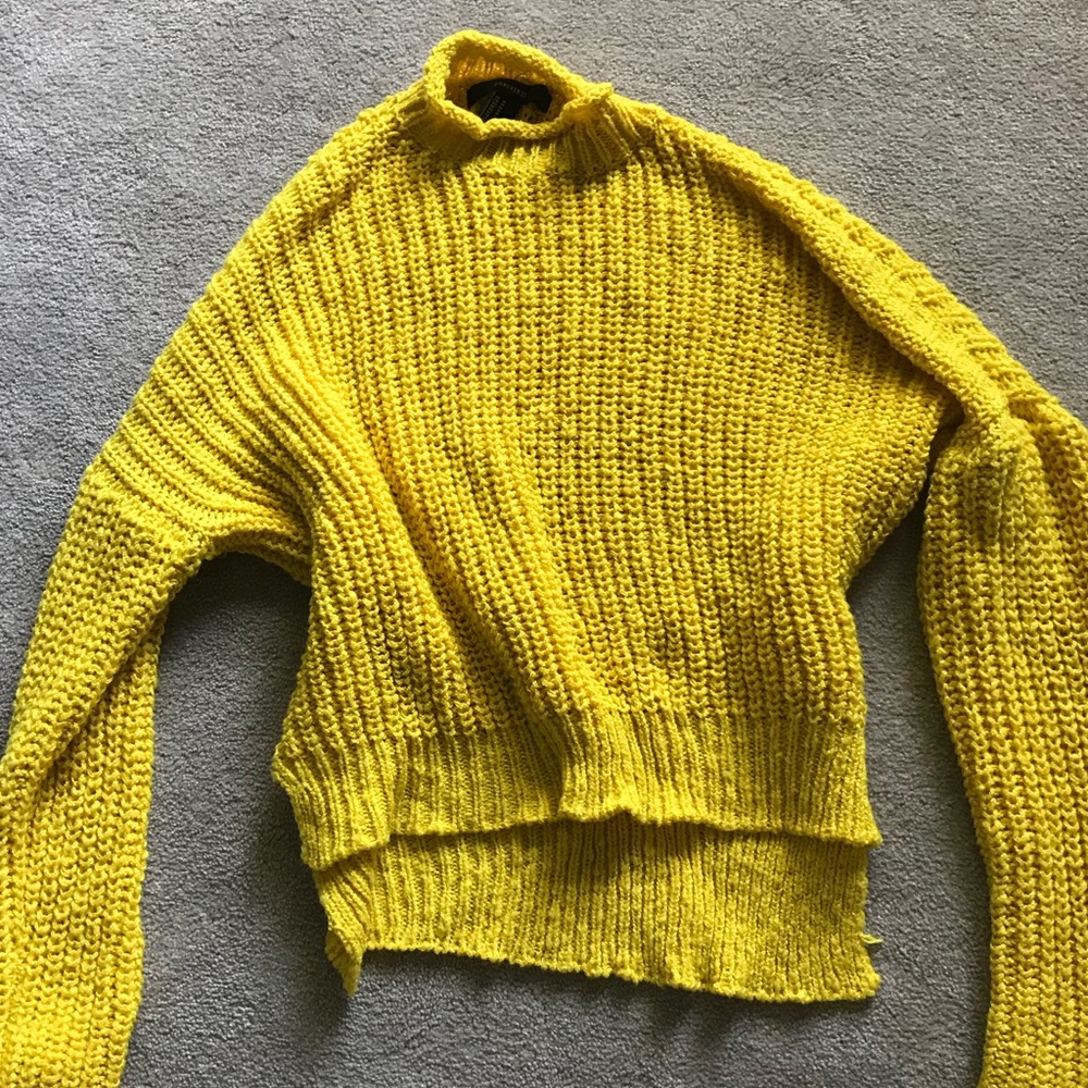 bright yellow oversized sweater